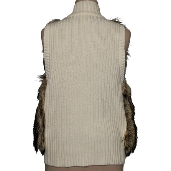 Michael Michael Kors  Cream Faux Fur/Knit Vest Size M - Picture 3 of 13